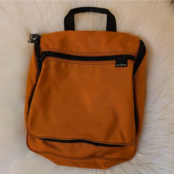 LL Bean Orange Travel Camping Hanging Toiletry Bag - Picture 1 of 8